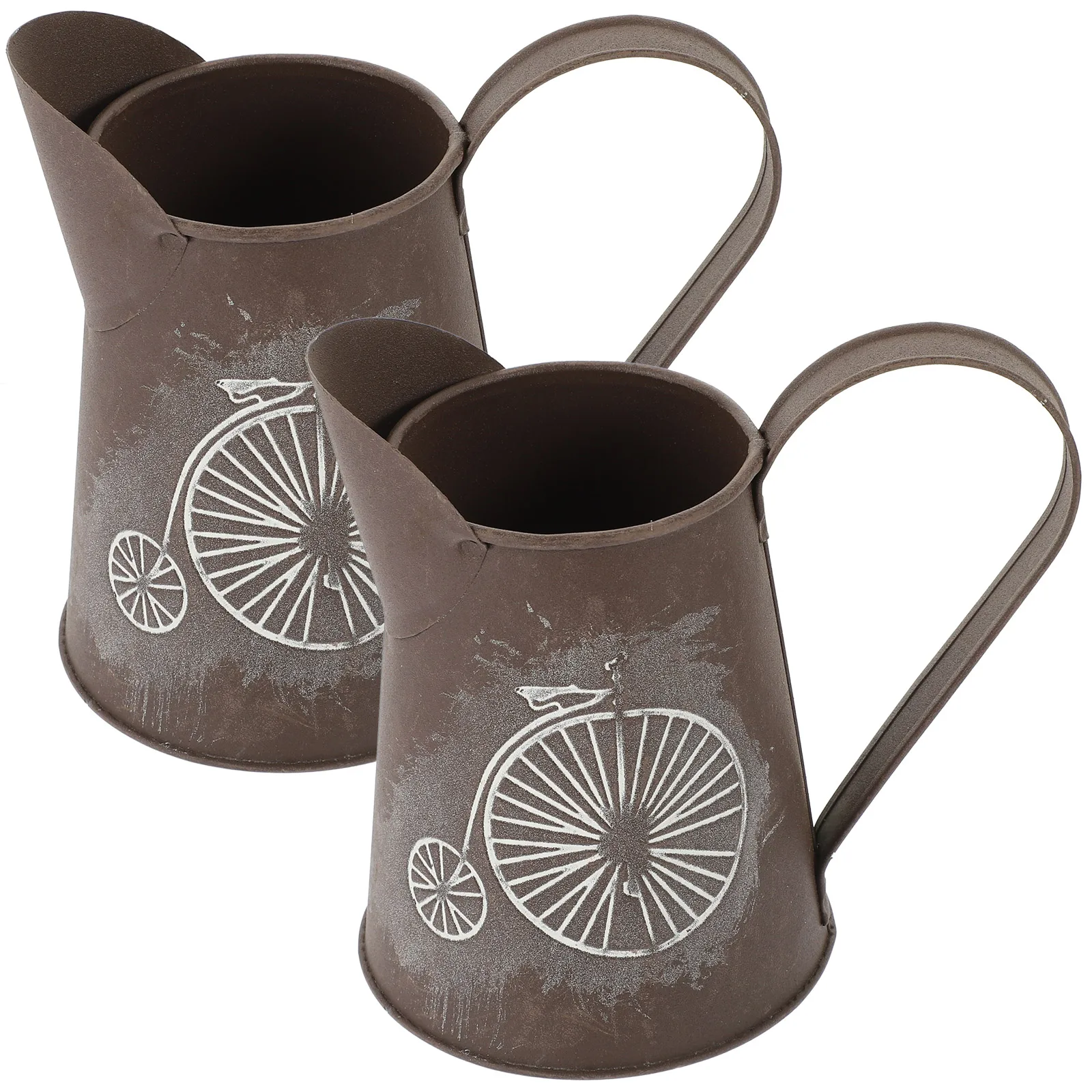 

2pcs Dry Flower Bucket Arrangement Iron Vase Tube Floor st Pitcher Sheet 25cm Small Vintage Metal Planter