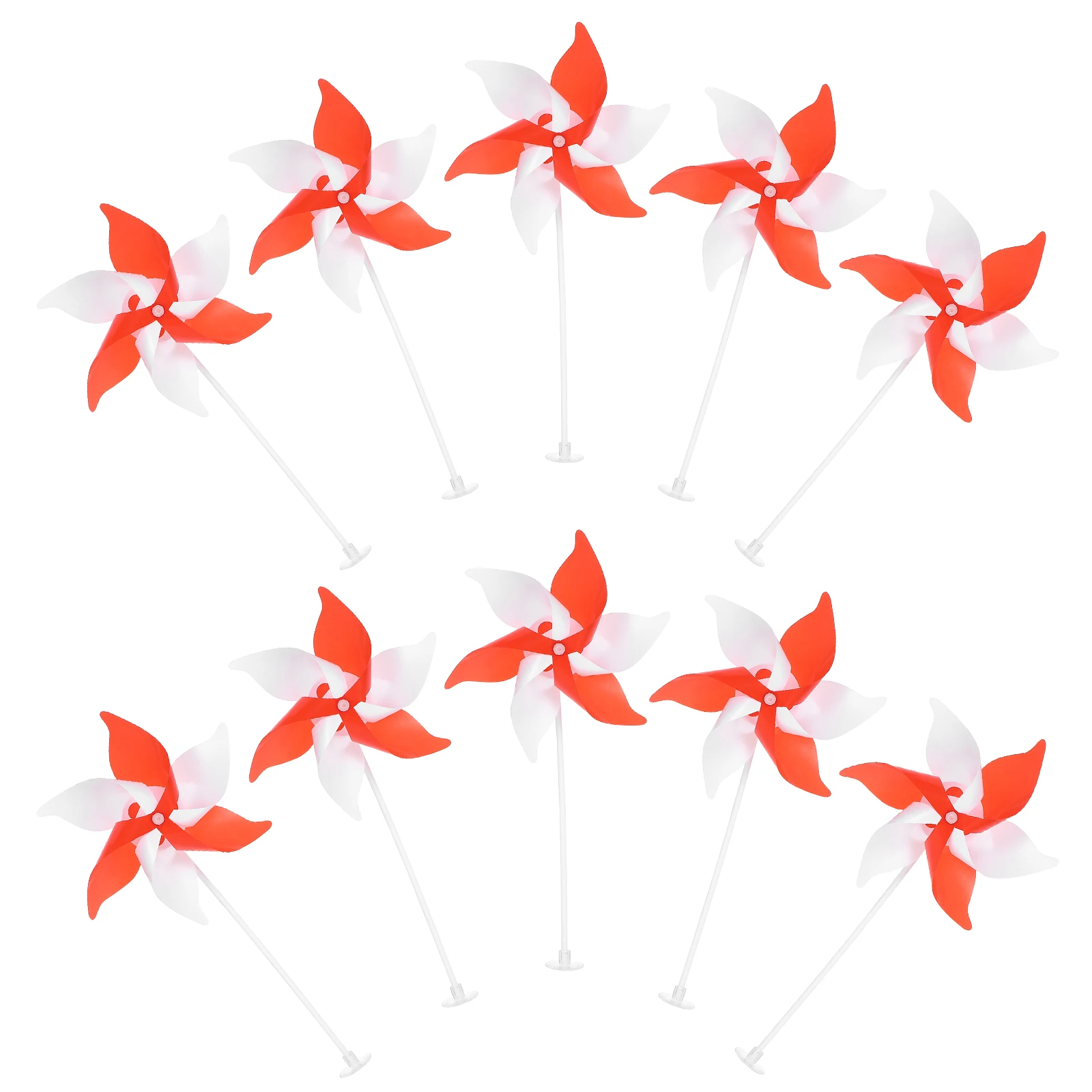 10pcs Garden Windmill Pinwheel Decorative Outdoor Plastic Desktop Wind For Balcony Flowerpot