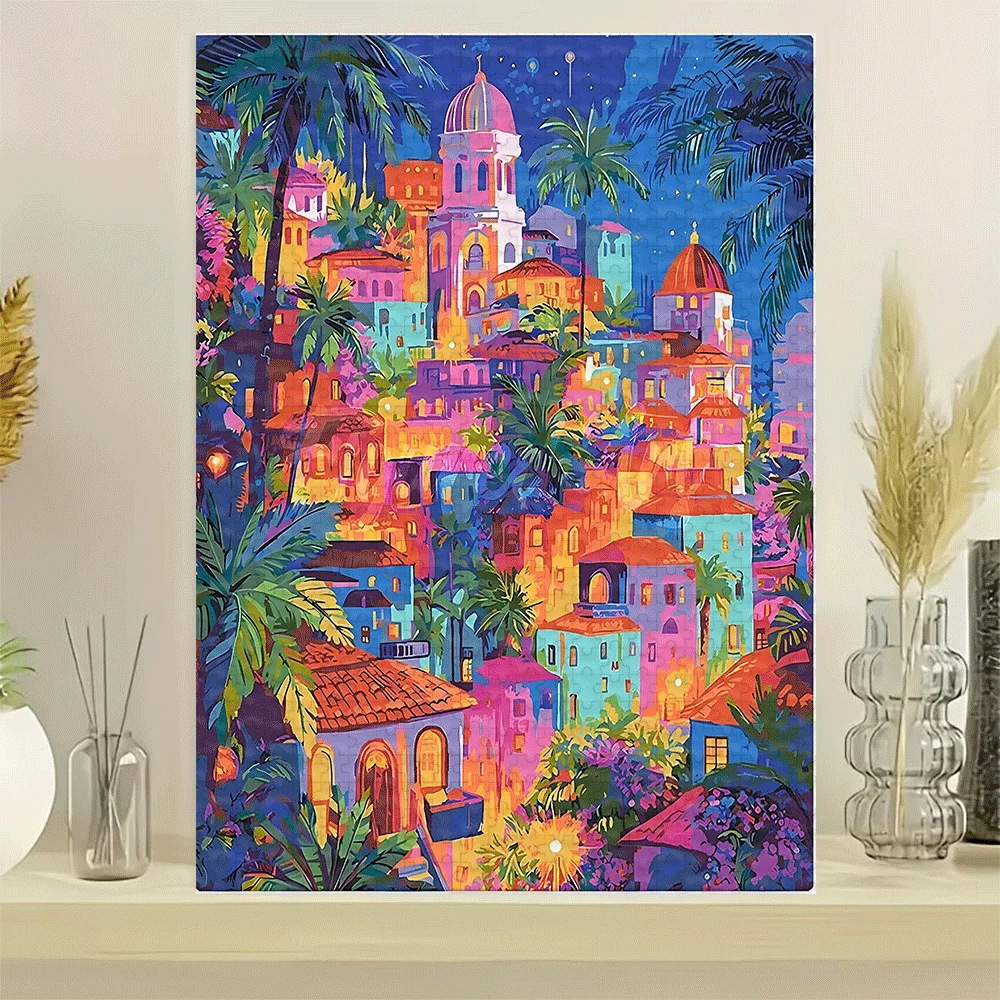 500/1000/1200/2000PCS Puzzle Beautiful Village Jigsaw DIY Home Decor Family Fun Interactive Gift Educational Toys Holiday Gift