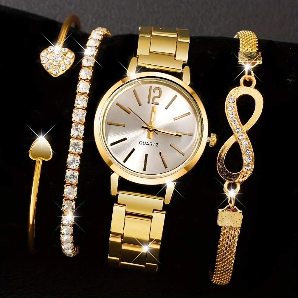 New Women's Fashion Quartz Watch Fashion Bracelet, Round Dial, Perfect for Daily Commuting and Giving Gifts to Friends