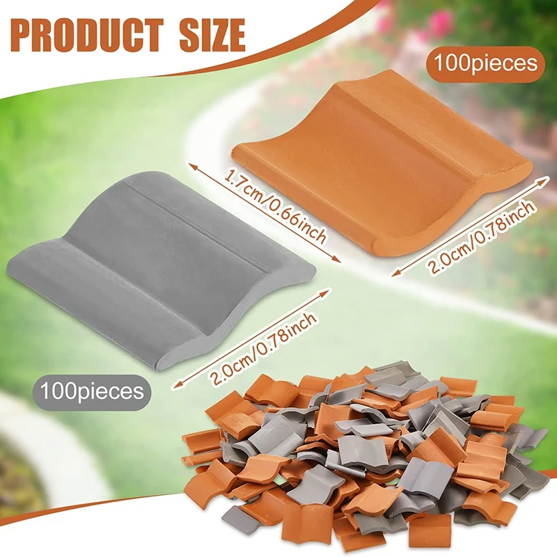 200Pcs Roof Tiles Building Set Miniature Tiles Mini Dollhouse Shingles Fake Tile Landscape Garden Diorama Roofing