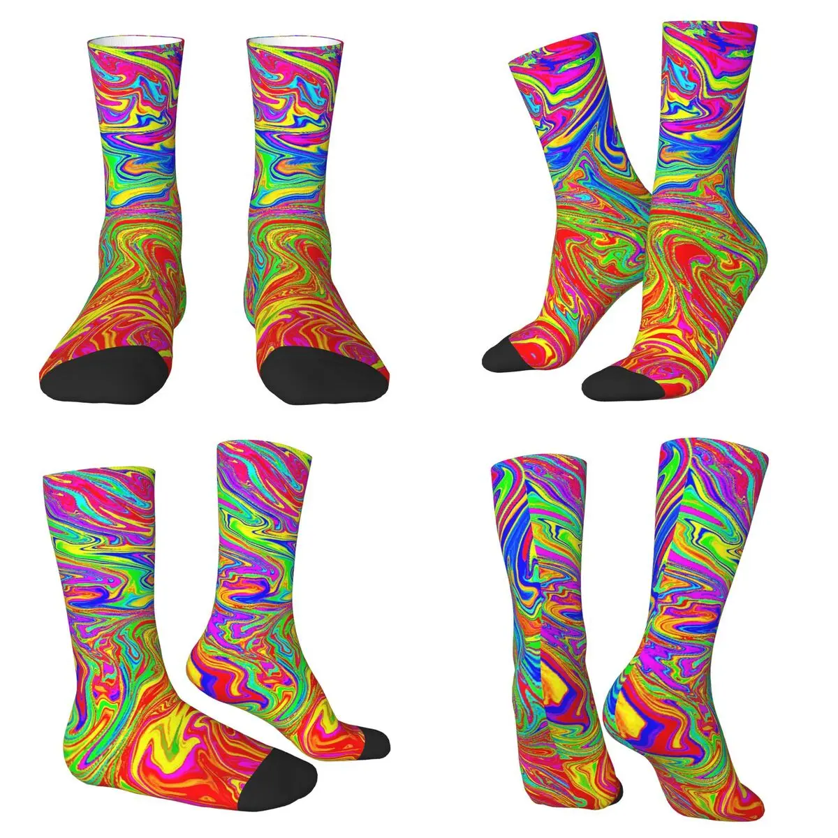 

Abstract Ripple Print Socks Harajuku Super Soft Stockings All Season Long Socks Accessories for Unisex Christmas Gifts