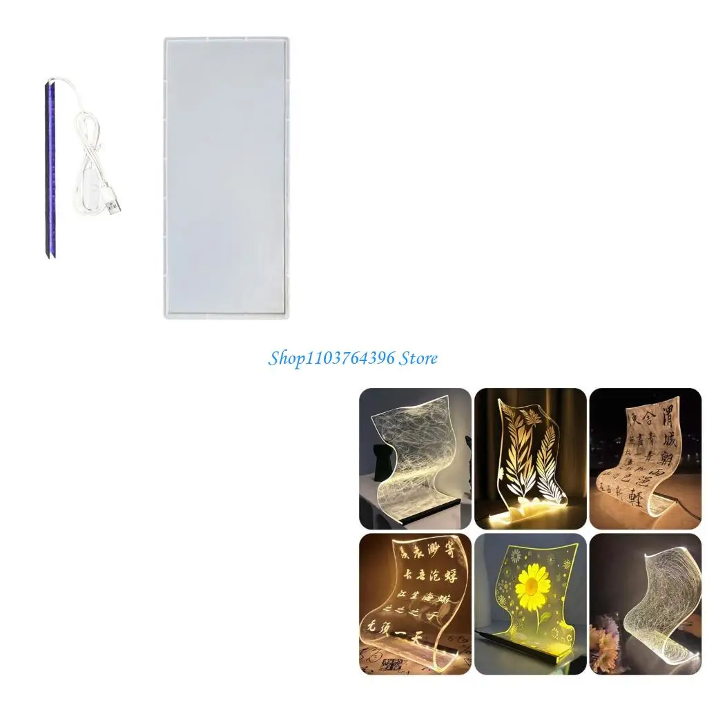 قوالب سيليكون مربعة لمصباح ليلي USB DIY مكتب صنع قالب تزيين المنزل