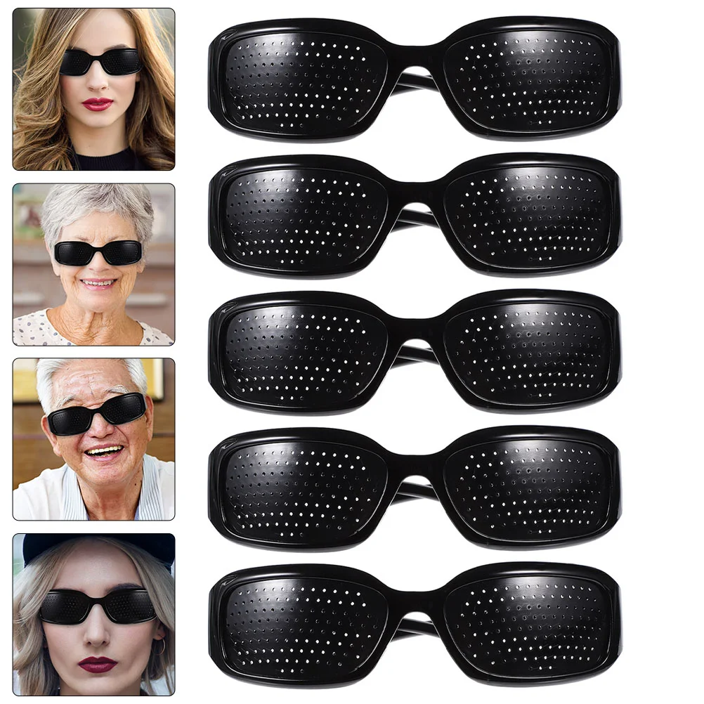 

5 Pcs Pinhole Glasses Convenient Vision Care Corrective Improve Perfect Workmanship Portable Sunglasses Full-hole