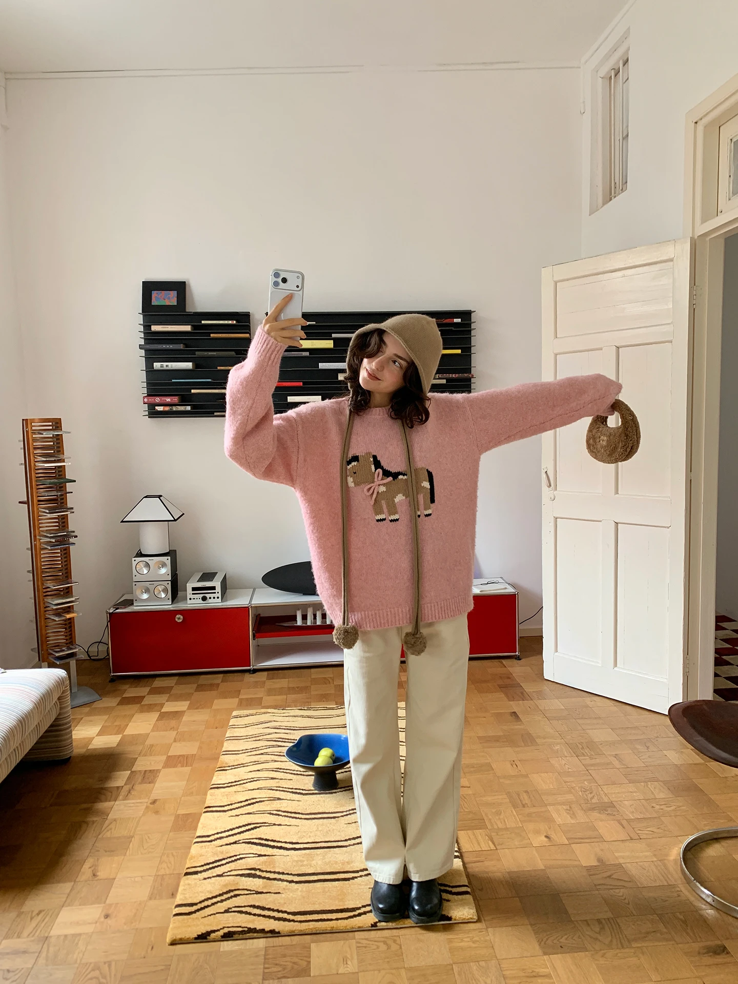 

Мягкий шерстяной свитер Sweet Sle Kernel Cosmos Iceland Dwarf Autumn Winter Aosphere с вышивкой и узлами, длинный рукав