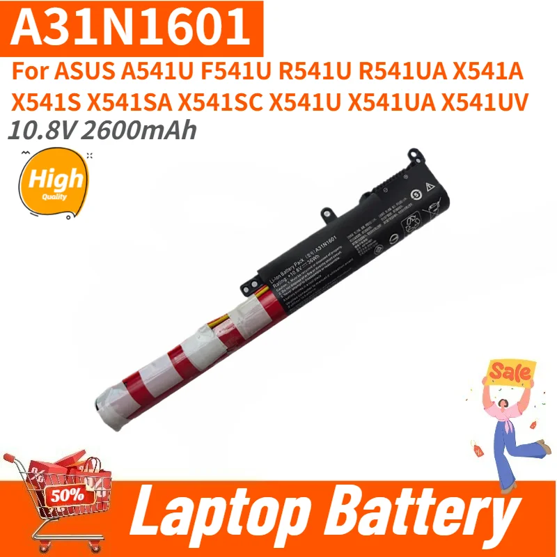 High Quality A31N1601 10.8V 2600mAh Laptop Battery for ASUS R541UA X541A X541S X541SA A541U F541U R541U X541SC X541U Brand New