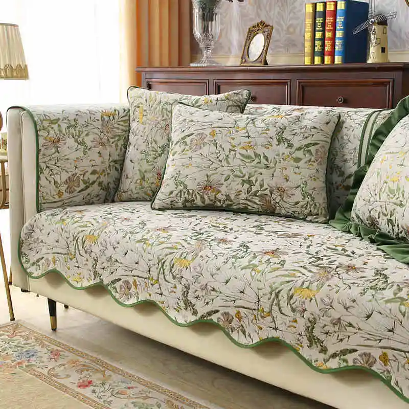 Luxury Embroidery Slipcover Chenille Jacquard Fabric Sofa Seat Cushion Four Seasons General Home Sofa Cover Protection Towel