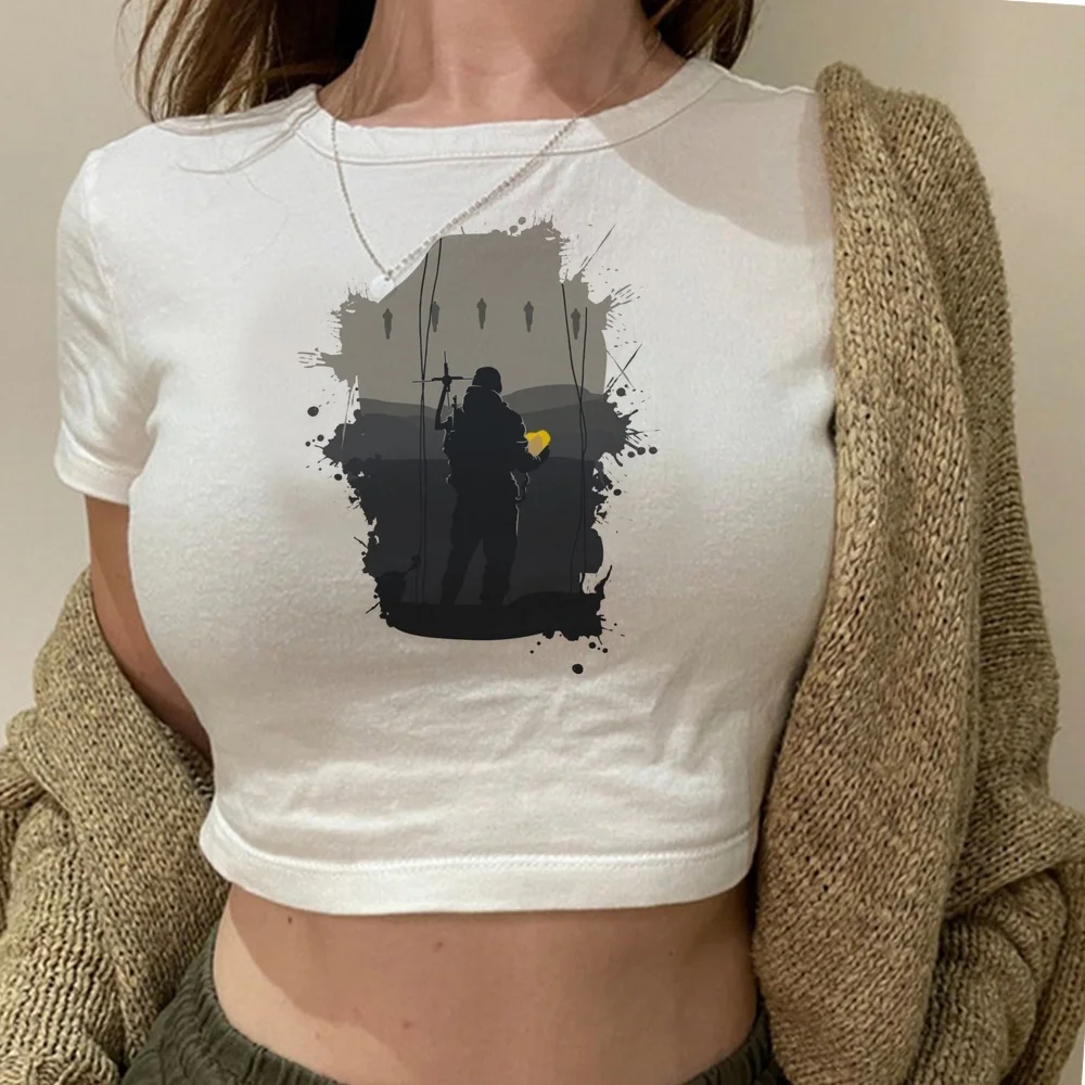 Death Stranding cropped top girl funny vintage korean fashion top tees party cute summer funny y2k