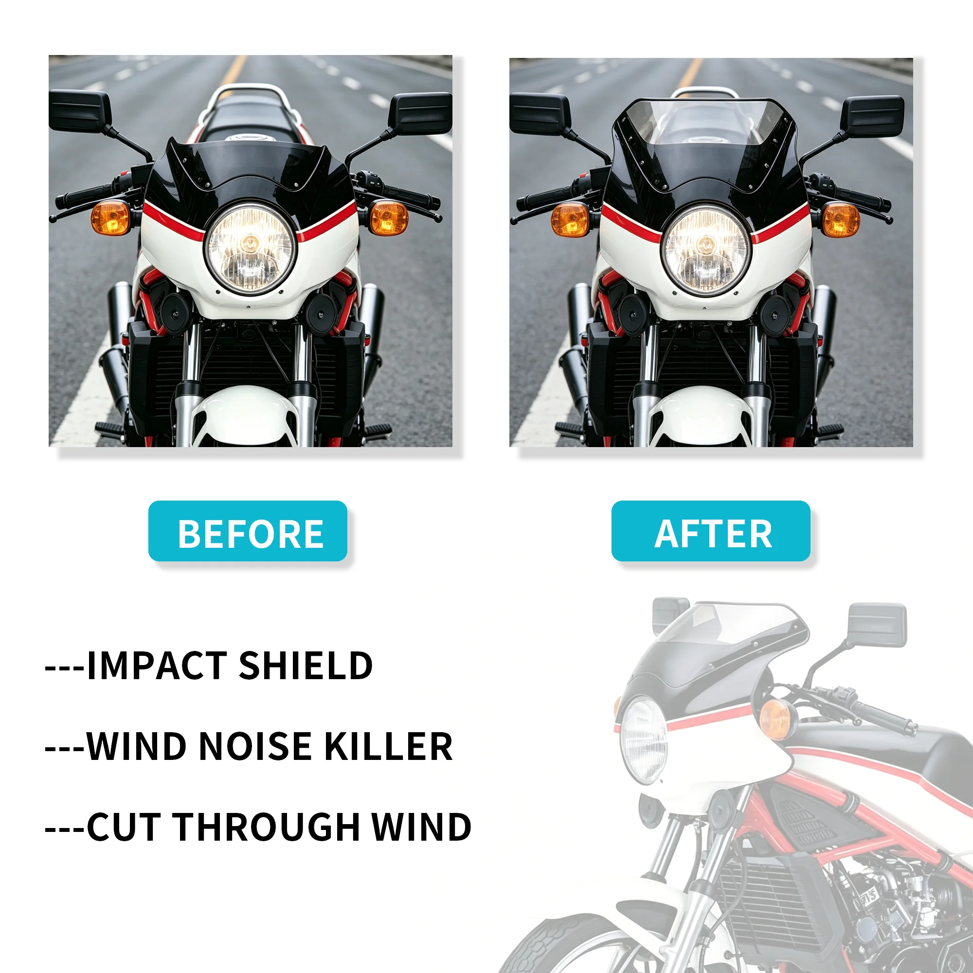 Motorcycle Windshield Fit For Yamaha 1981 - 1986 1982 1983 1984 1985 RZ250 RD250 RD350LC RZ350 Windscreen RD350 RZ RD 350 LC
