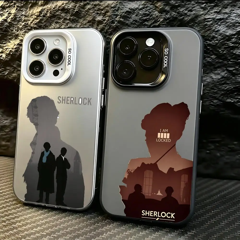 Funda para Teléfono IP S-Sherlock para iPhone 17 16 15 14 13 Pro Max Air, Rígida, Mate, Antigolpes