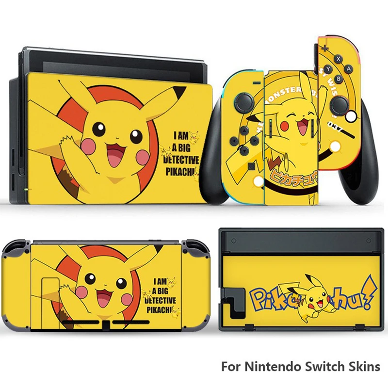 

Pokemon Pikachu Kawaii Cartoon Game Console Sticker for Nintendo Switch Skins Creative Personality Protection Sticker