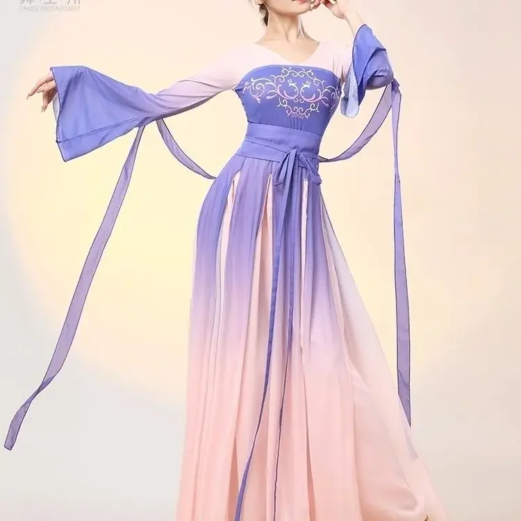 New Classical Leotards Women's Body Charm Elegant Long Gauze Clothes Chinese Classic Dance Performance Costumes Top