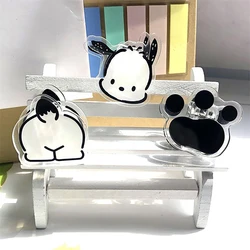 Sticky Note Clip Sanrio Pochacco PP Clip Book Test Paper Folder Acrylic Clip Plastic Cute Kawaii Desktop Decoration Gifts