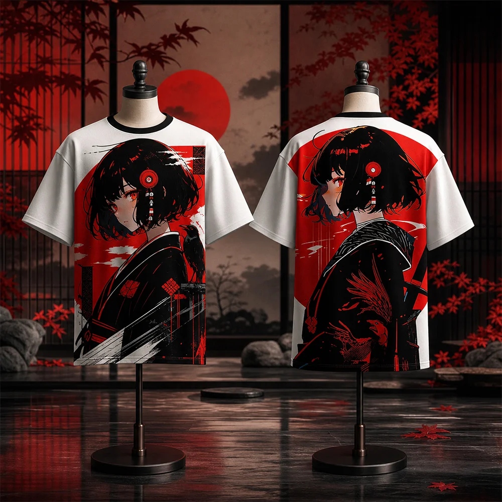 Unisex Schnelltrocknend Atmungsaktiv 3D-Druck Japanischer Anime Sport T-Shirt für Outdoor Streetwear Modische Eltern-Kind-Kleidung – Detail 7