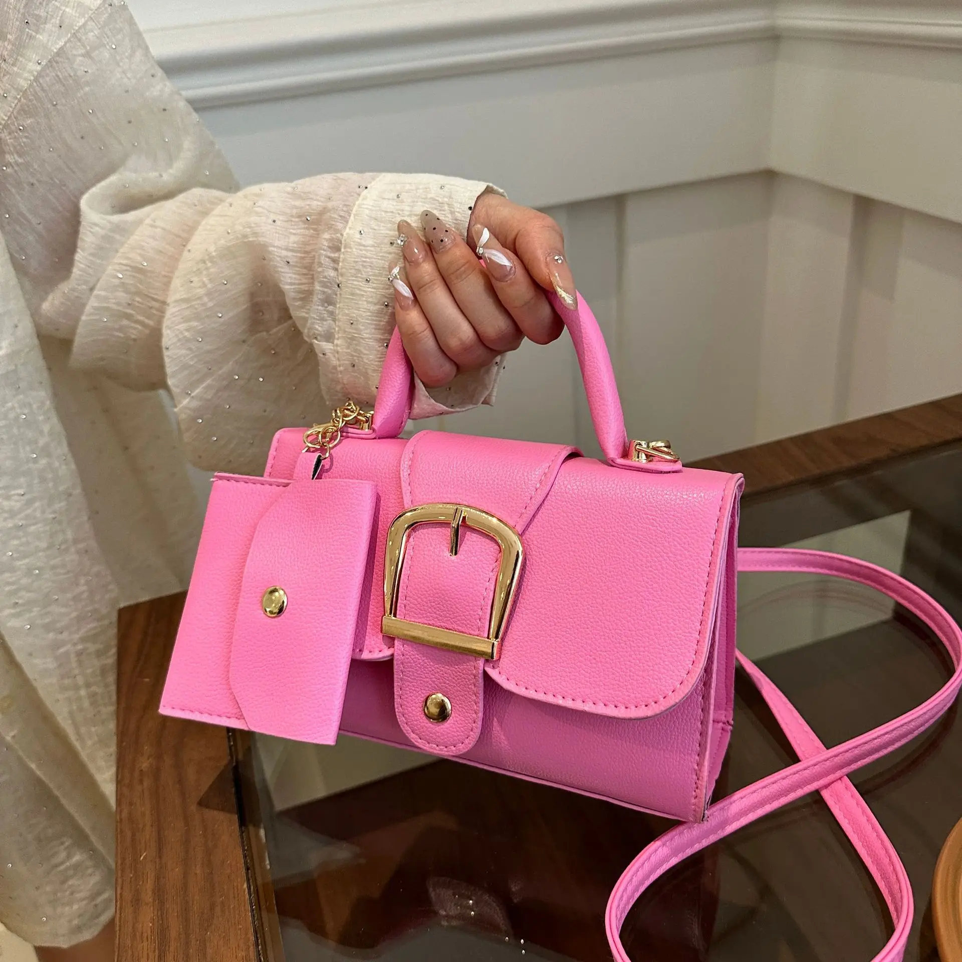

Candy Color Small Square Bag New Simple Retro Trendy Single Shoulder Crossbody Handbag