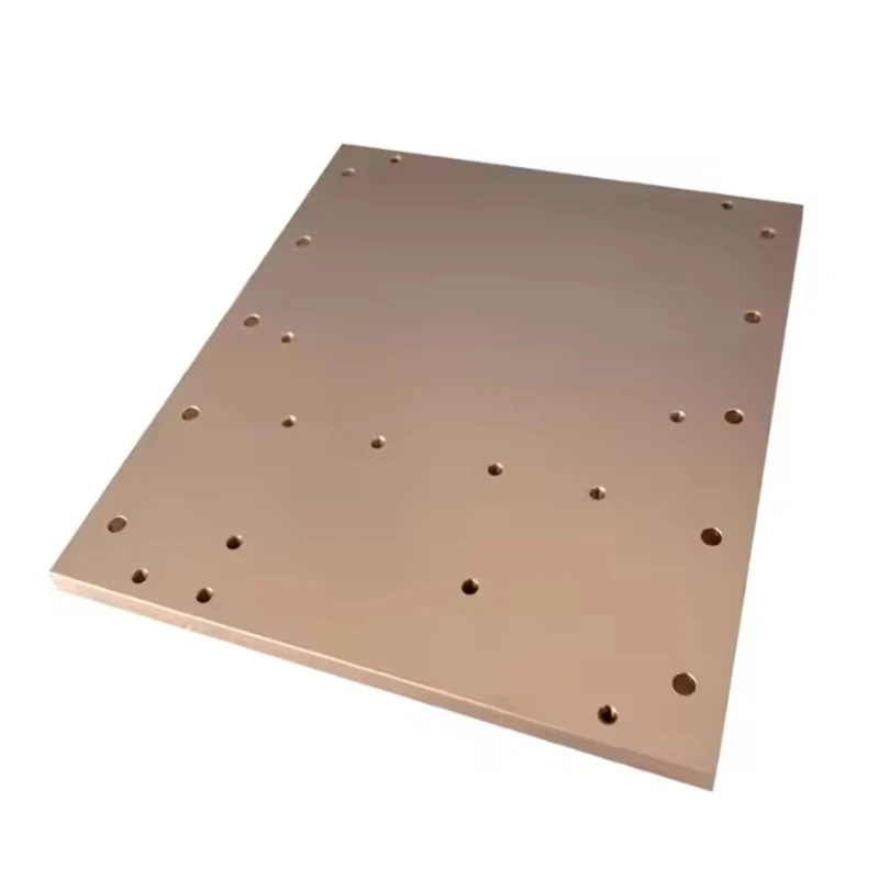 Custom T2 Copper Heat Spreader CNC Machined Copper Heat Sink Plate