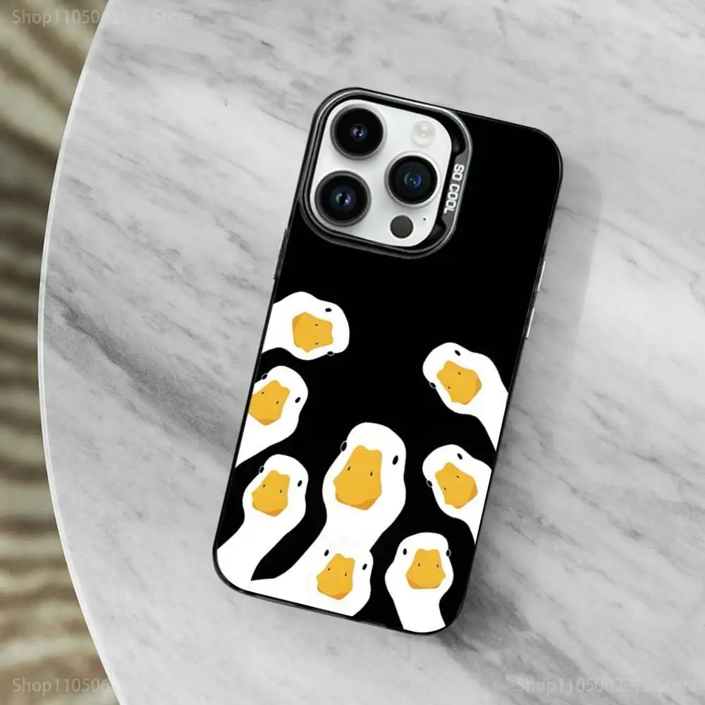 Jogo g-gooses d-duck capa de telefone quente para iphone 11,12,13,16,14,15, mini, pro,xs, max preto fosco capa à prova de choque