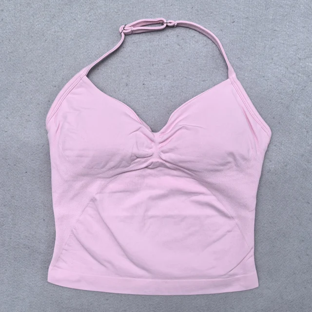 Verstelbare sporttop met bandjes Dames backless gymtop Ingebouwde bh Yogakleding Mouwloze shirts Workout-outfits Tanktop
