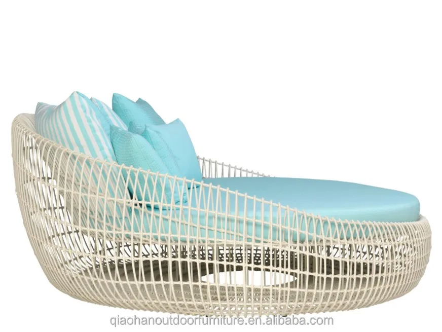 Garden Set Outdoor Furniture Beach Chair Rattan Outdoor Round Bed Pool Lounge Aluminum Sunbed Outdoor