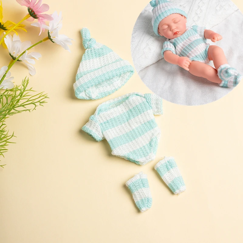Doll Clothes for 8Inch 20cm Baby Dolls DIY Doll Accessories for Reborn Baby Dolls Sweater Jumpsuit Clothes for Mini Newborn Doll