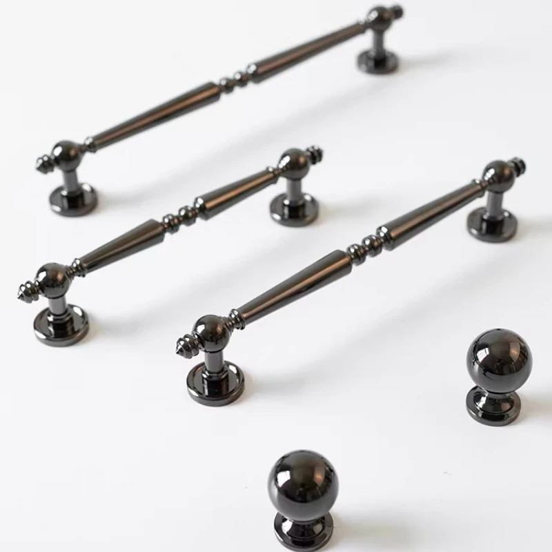 

French Style /Solid Brass Dark Handle Cupboard Cabinet Knobs/Bathroom Handles Furniture Hardware Drawer Pull Kitchen Accessories