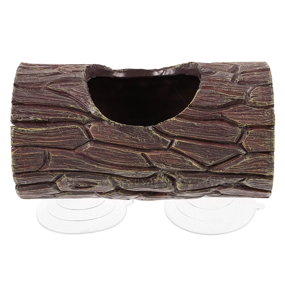 

Lizard Ornament Resin Reptile Suction Cup Hide Tree Trunk Decor For Gecko Betta Fish Terrarium Habitat Shelter Climbing