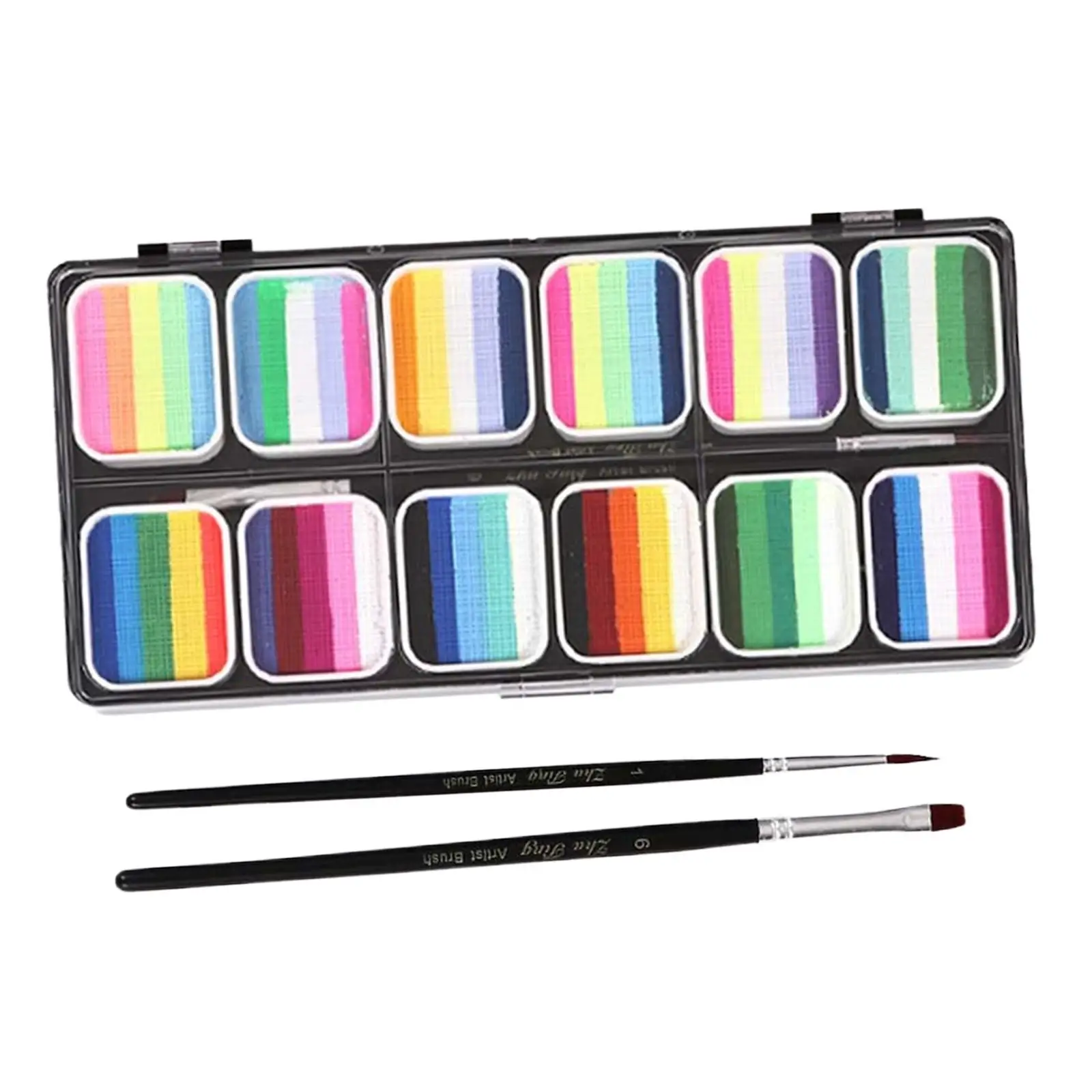 Kit de pintura facial multicolor, juego de maquillaje lavable a base de agua de 12 rejillas para niños, eventos escolares, Cosplay