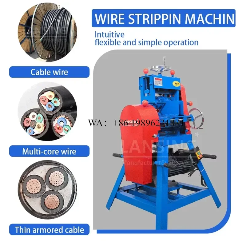 Wmwmnu Heavy Duty Automatic Industrial Cable Wire Stripping for 20-120mm Wire Stripping Range High-power and
