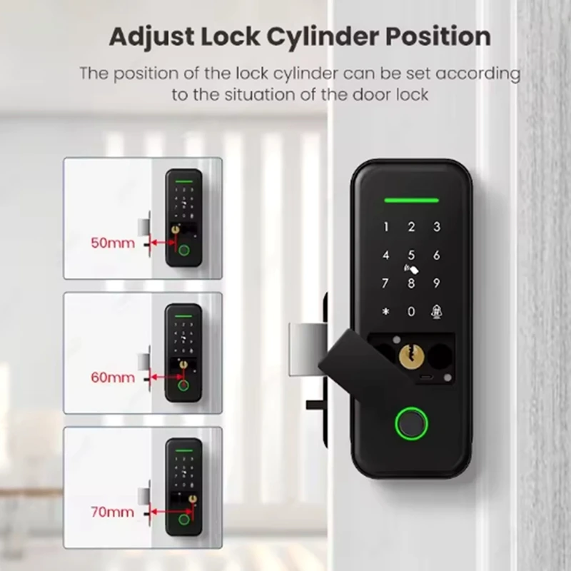 Fingerprint Outdoor Garden Lock Remote TUYA WIFI App Smart Life Code Keyless Smart Door Lock Electric Rim Lock