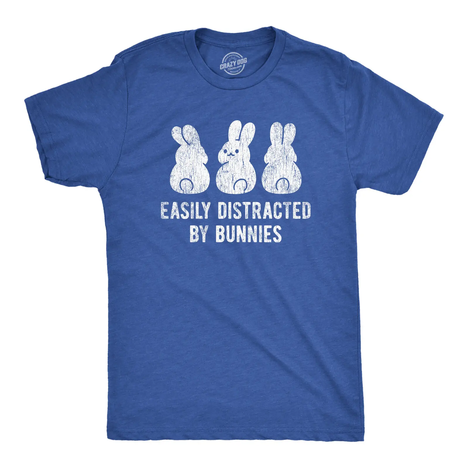 Mens Easily Distracted By  T shirt Funny Rabbit Party Gift for Basket