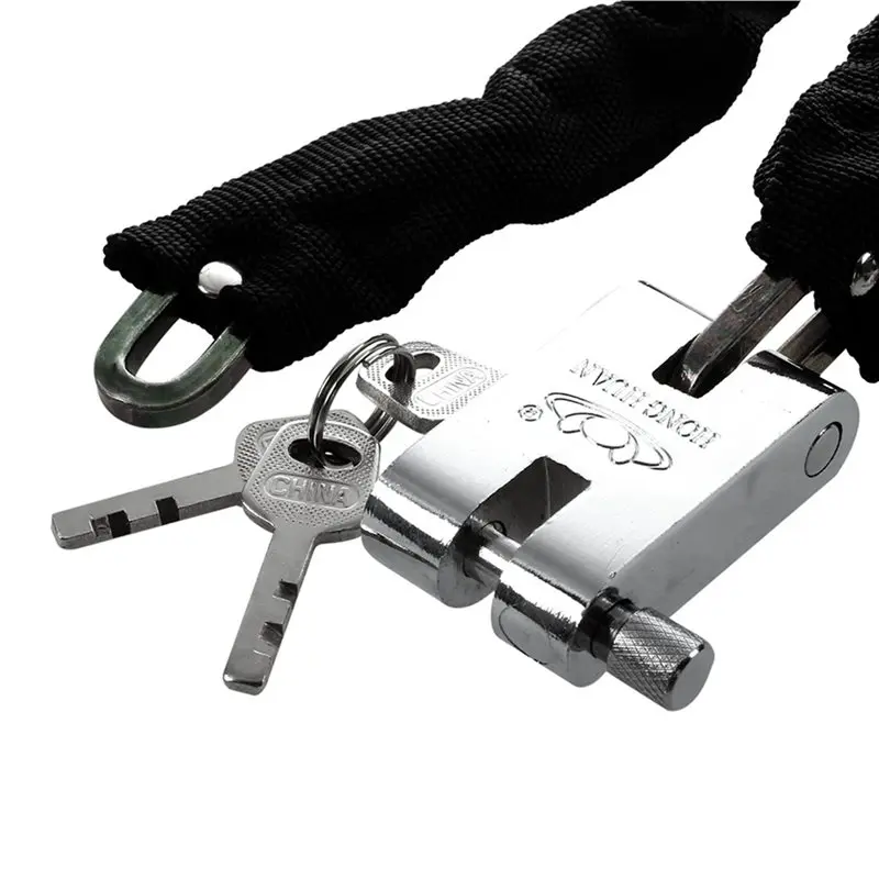 T22C 2X Bike Lock 65CM Metal Anti-Theft MTB Road Bike Heavy Duty Safety Lock Motorcycle Padlock Bicycle Chain Lock With Key