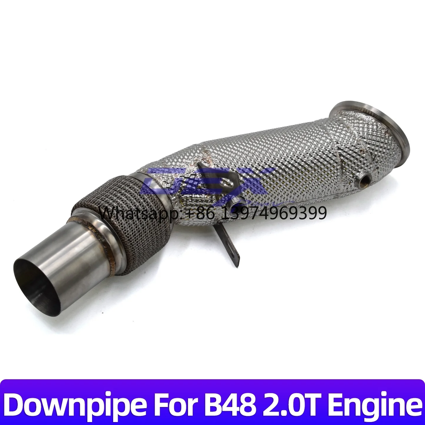 DEX Downpipe for B48 2.0T SS304 With Heat Shield Performance Exhaust Down Pipe 2016+ F30 F31/34 F32/33/36 G30/31 3/4/5 Series