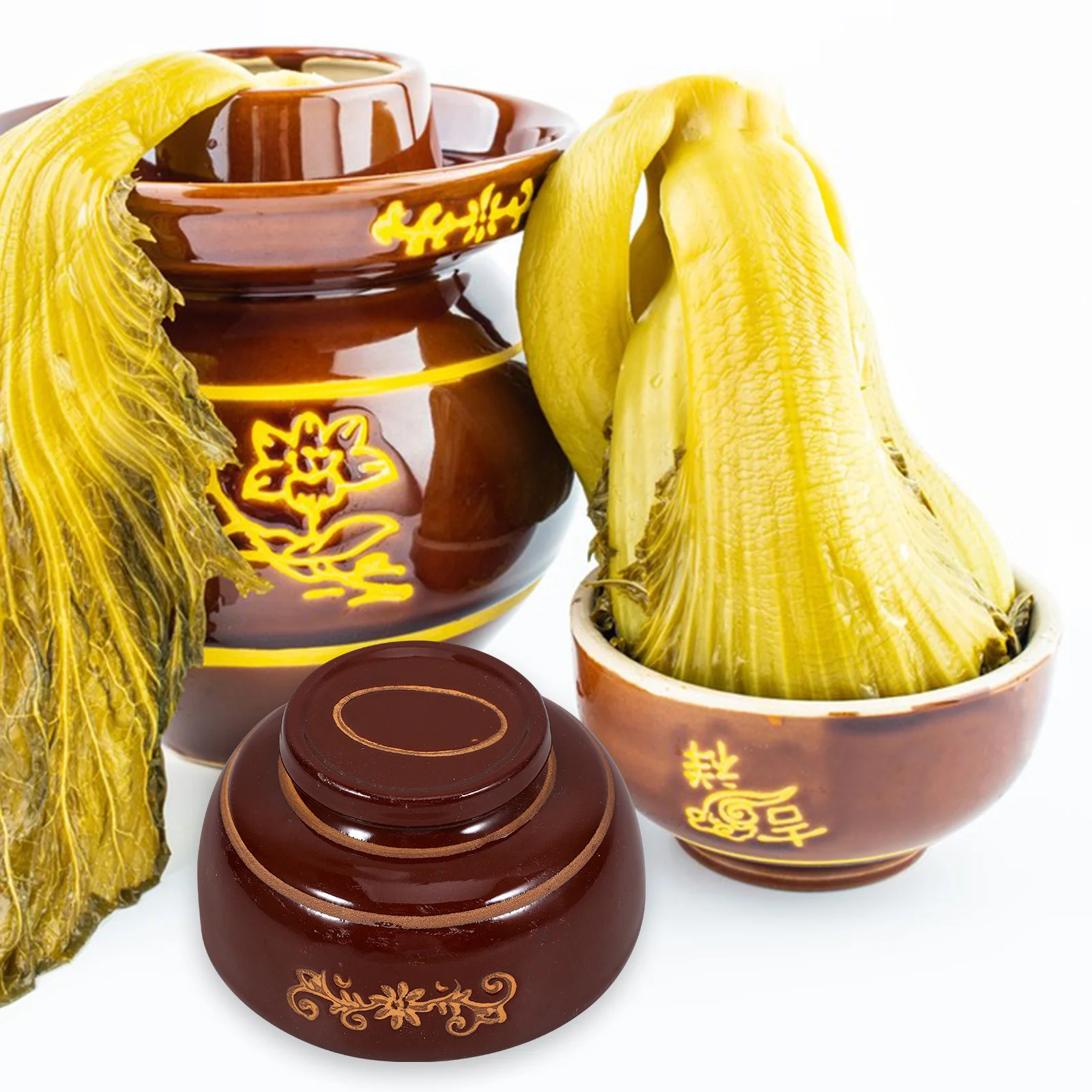 

Traditional Pottery Pickle Jar Lid Vintage Airtight Sealing Replacement Cover for Food Jars Kimchi Sauerkraut Pickle Jar Pottery