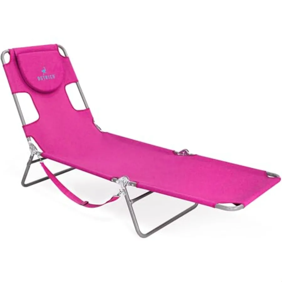 

Portable Adjustable Recliner Chair for Lawn Pool Patio Garden Yard Pink Folding Reclining Outdoor Chaise Lounger Lightweight Al