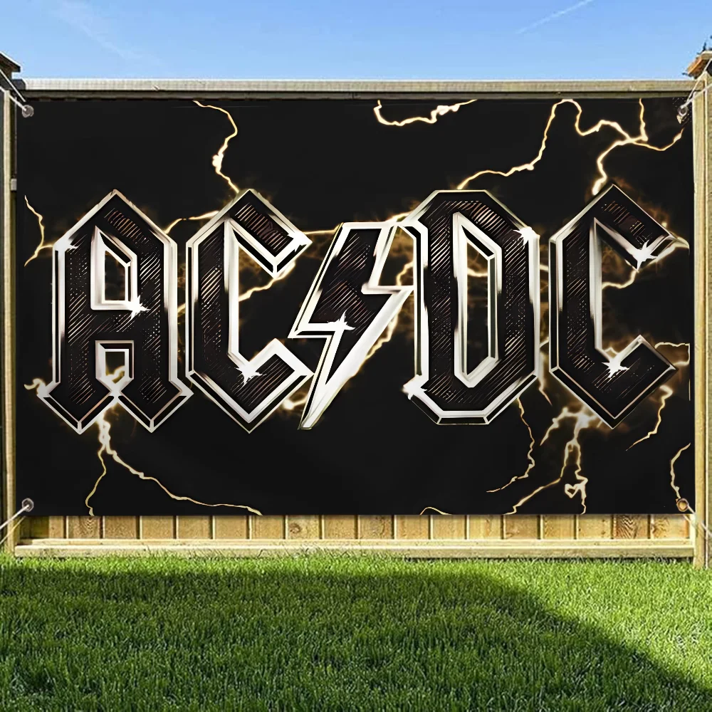 Rock-acdc Custom Flag to Hang 3x5 FT Home Decoration With Four Grommets College Dorm Room Guys Flags for Bedrooms Fall Decor