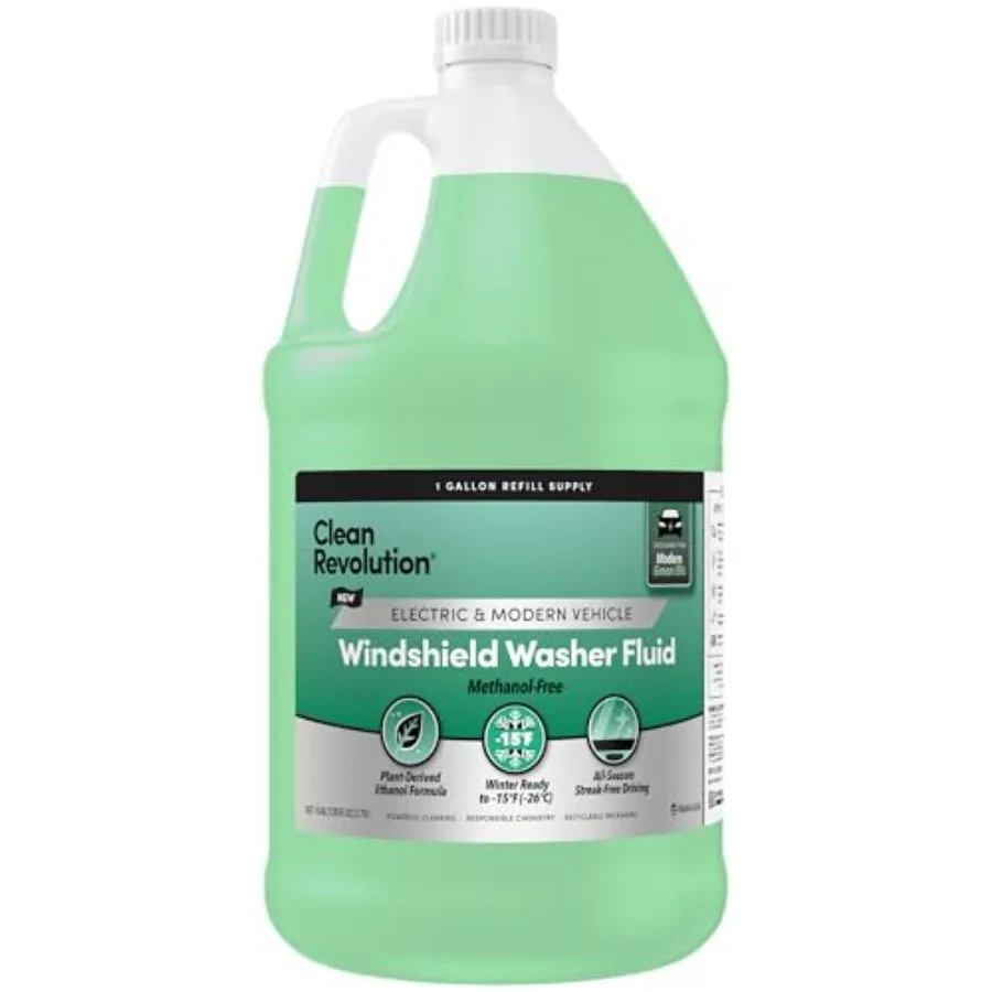 

EV Windshield Washer Fluid, 128oz, Methanol-Free, Winter Ready up to -15F, Compatible with Electric Vehicles and Performance Ca