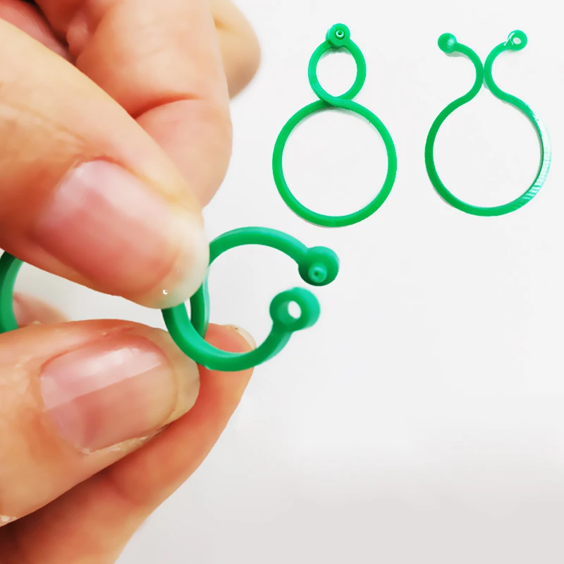 S/L Garden Vine Strapping Clips Plant Bundled Buckle Ring Holder Tomato Garden Plant Stand Tool 10-50Pcs Garden Decor Acc