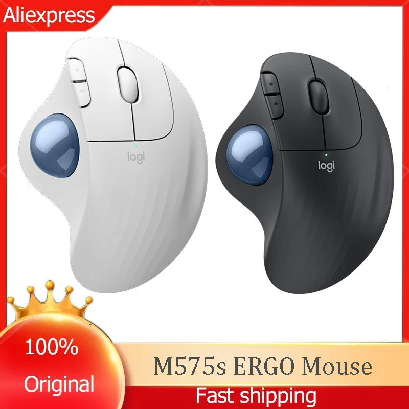 

Эргономичная мышь Logitech ERGO M575S, трекбольная мышь, беспроводная Bluetooth двухрежимная профессиональная офисная мышь с точным рисунком CAD