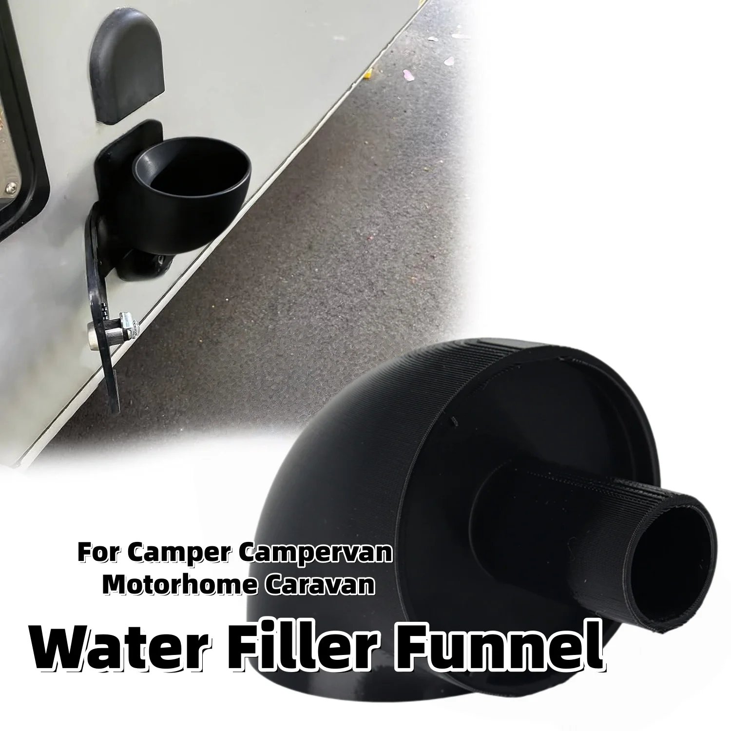 RV Water Filler Funnel Camping Fresh Water Tank Leak-Proof Water Inlet Funnel For Camper Campervans Motorhome Caravan