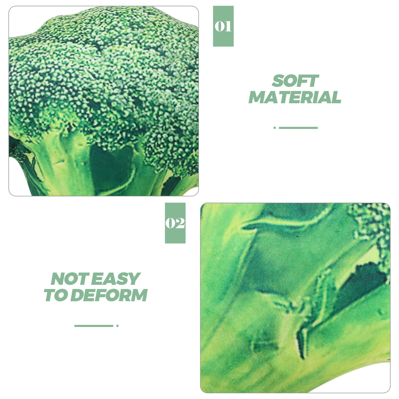 BCOATH brocoli oreiller en forme de coussin végétal thème vert décor pour canapé PP coton confortable doux oreiller