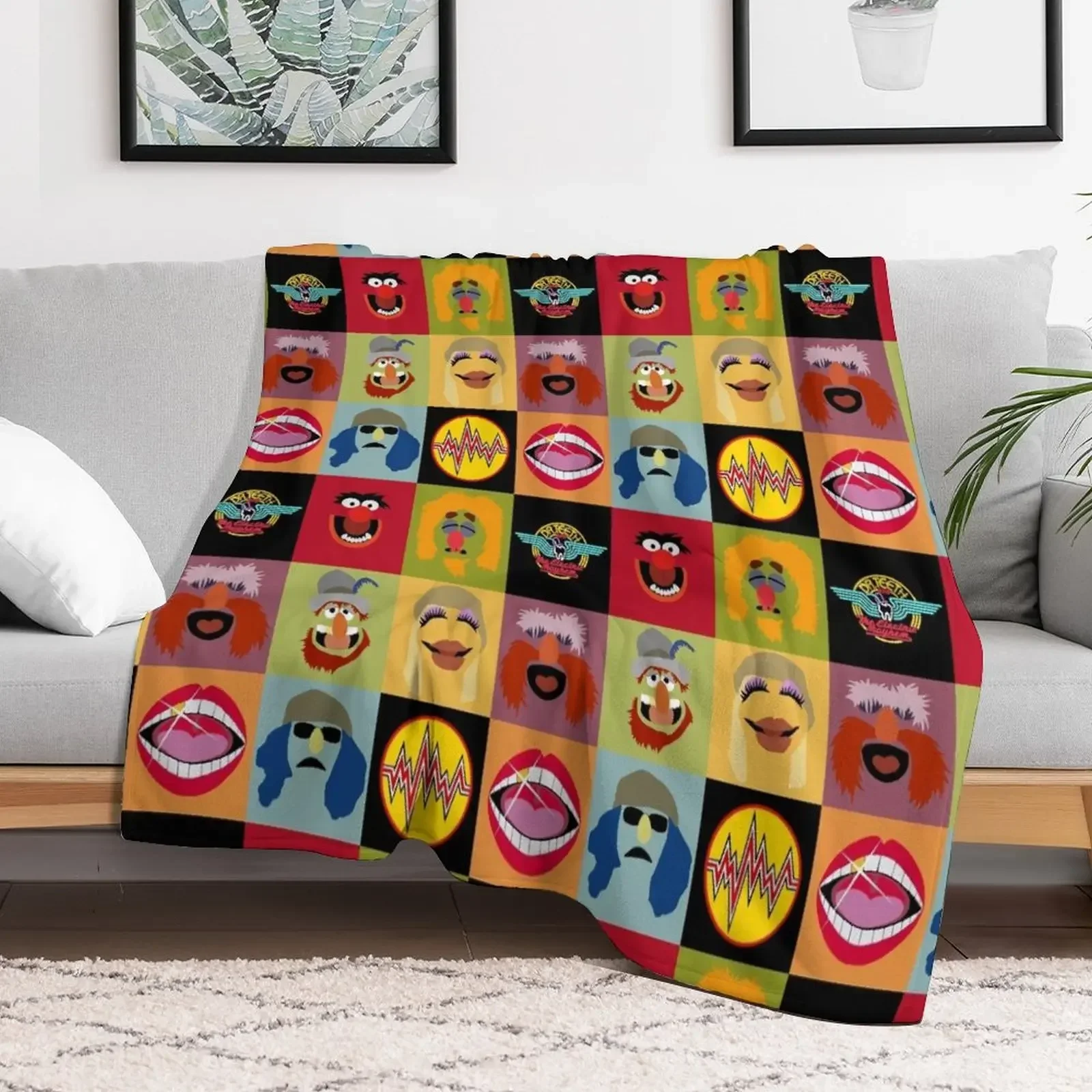 Dr. Teeth and the Electric Mayhem ft Lips Throw Blanket Luxury Throw Nap Decorative Beds Soft Plush Plaid Blankets