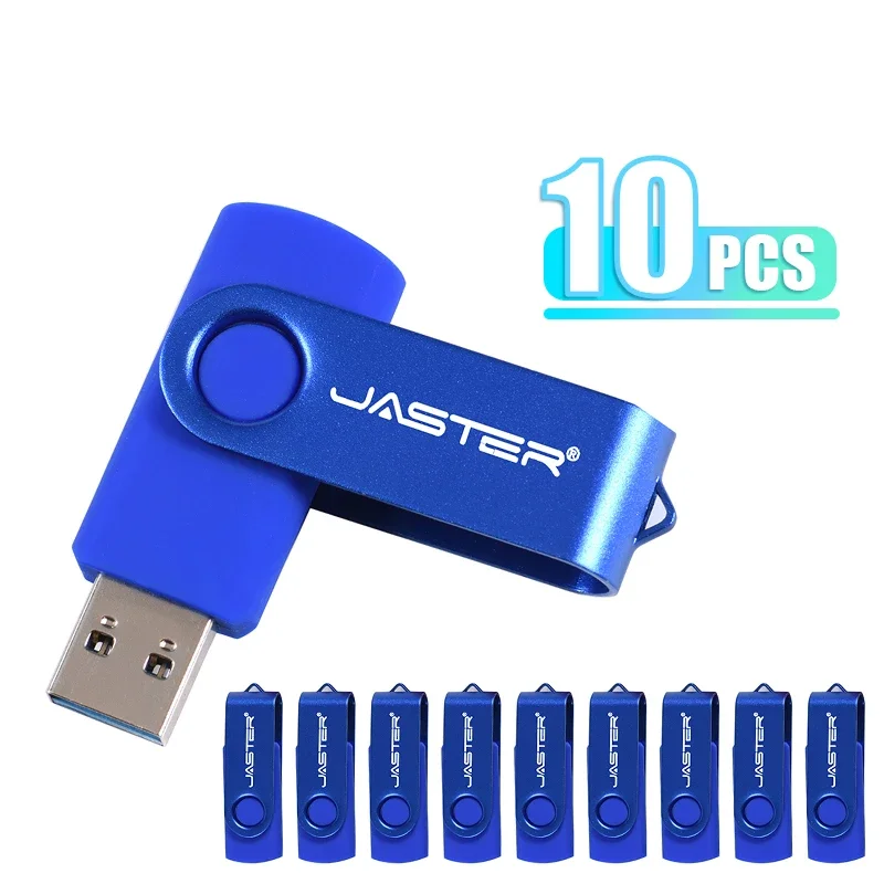 

JASTER 10 PCS LOTE USB Flash Drive 128GB Rotatable Memory Stick 64GB for Computer Pen Drive 32GB Black External Storage 16GB 8GB