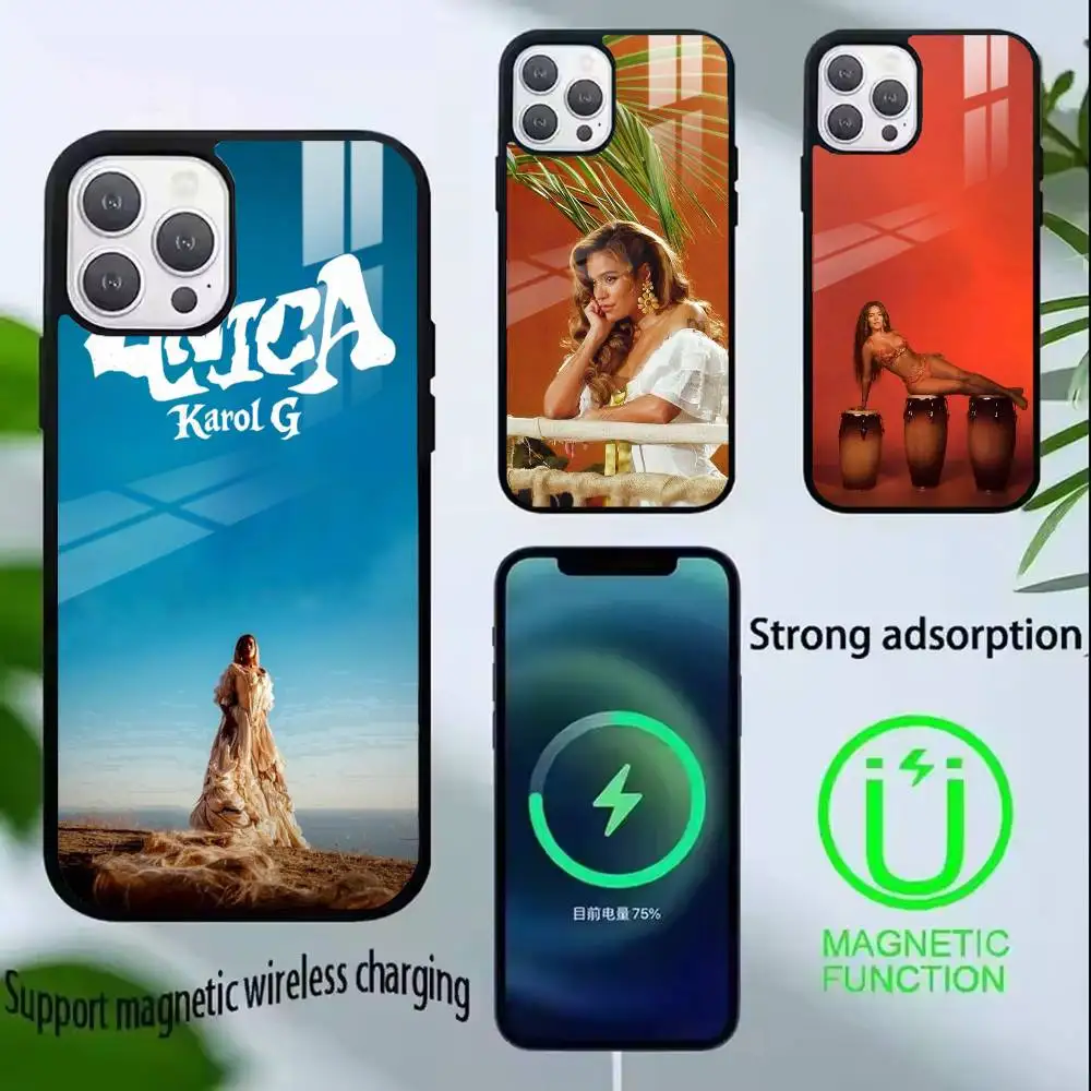 

Tropicoqueta Karol G Phone Case For iPhone17,16,15,14,13,12,11 Plus,Pro Supports Magnetic Wireless Charging