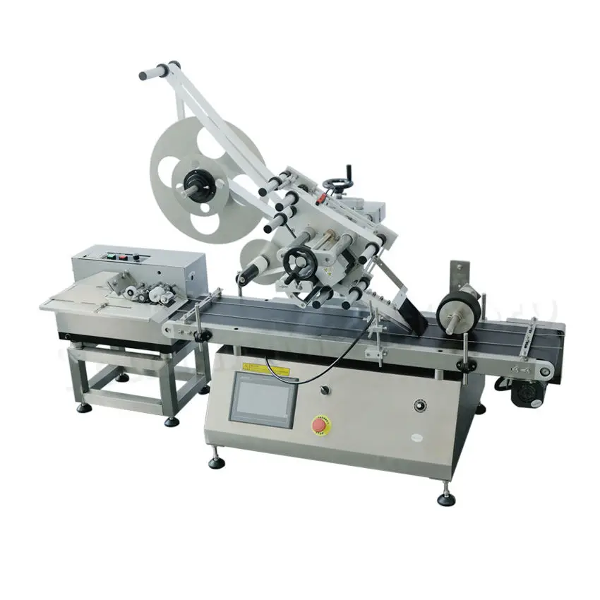Paging Food Metal Packaging Handsfree PLC Flat Surface Pouch Applicator Automatic Desktop Bag Pouch Bottle Labeling Machine