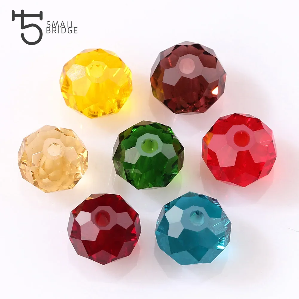 4 6 8 10mm Czech Loose Rondelle Crystal Beads For Jewelry Making Diy Needlework AB Color Spacer Faceted Glass Beads Wholesale