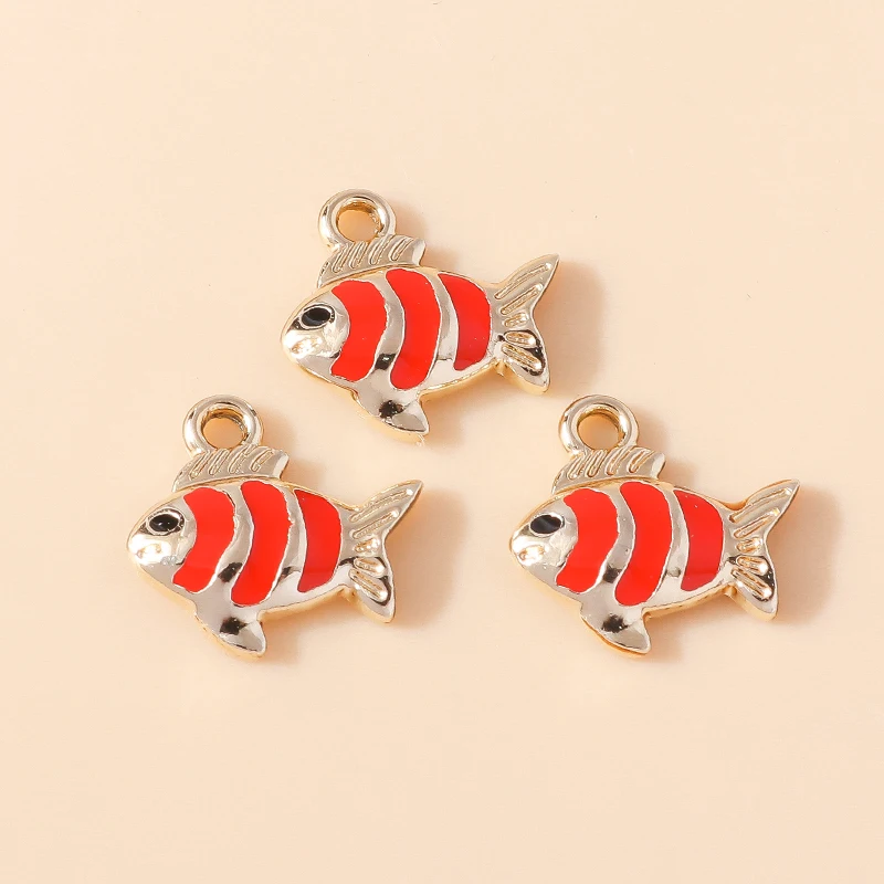 Leslie 10 Stück neue Cartoon bunte Herz Goldfisch Clown Fisch Charms Anhänger für Schlüsselanhänger Ohrringe DIY Schmuckherstellung Zubehör – Detail 29