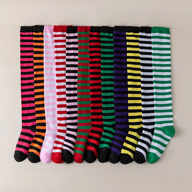 Sock Leisure Ankle Crew Fuzzy Striped Lady thigh-high Halloween Christmas Carnival Party Performance Dance knee B2W124