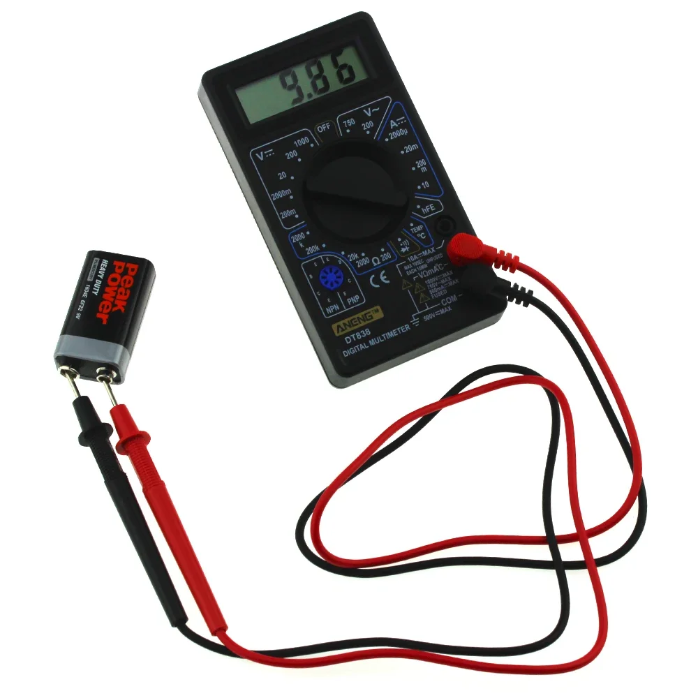 DT838 Digital Multimeter LCD AC DC Voltage Tester Voltage Resistance Diode Diode Current Electrical Voltage Meter Multimetro