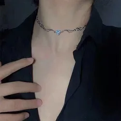 Silver Color Irregular Choker Necklace for Women Rhinestone Pendant Short Fashion Gift Collar Clavicle Chain Wholesale Jewelry