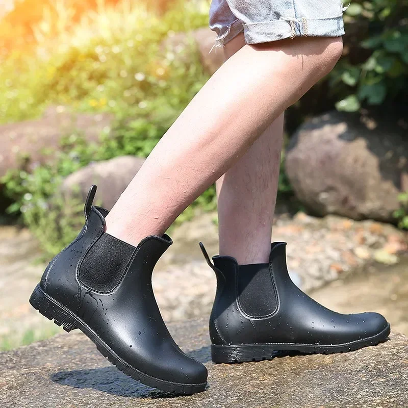 Brytyjskie buty Chelsea Męskie buty do połowy łydki Biznesowe formalne botki Jesienne buty Bota Masculina Split Leather Shoes